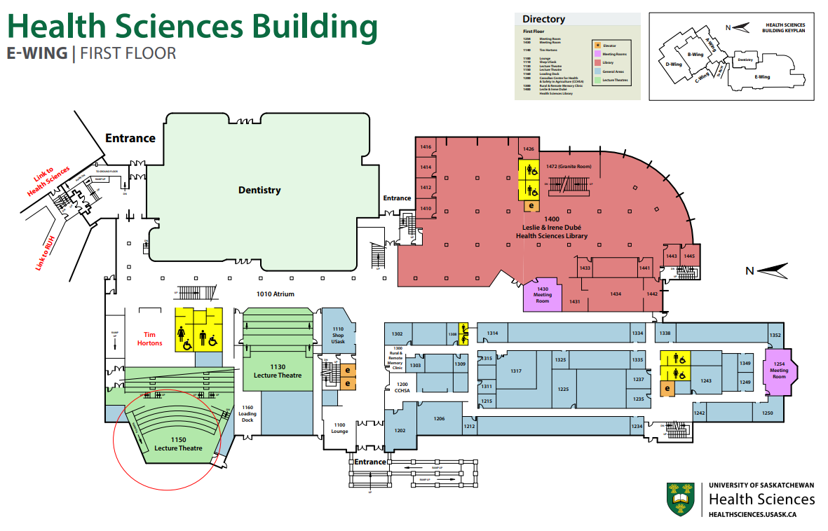 heath sciences building map E wing